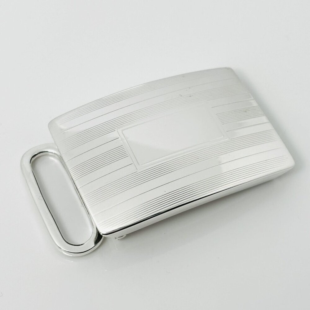 Tiffany & Co ID Belt Buckle Silver Engravable Machine Turned Mens Unisex